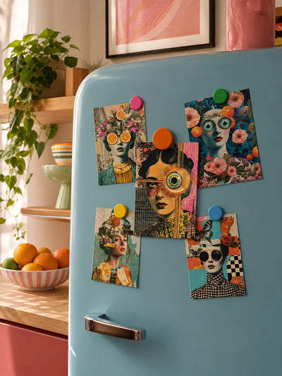 Vintage Surreal Neon Postcard Set