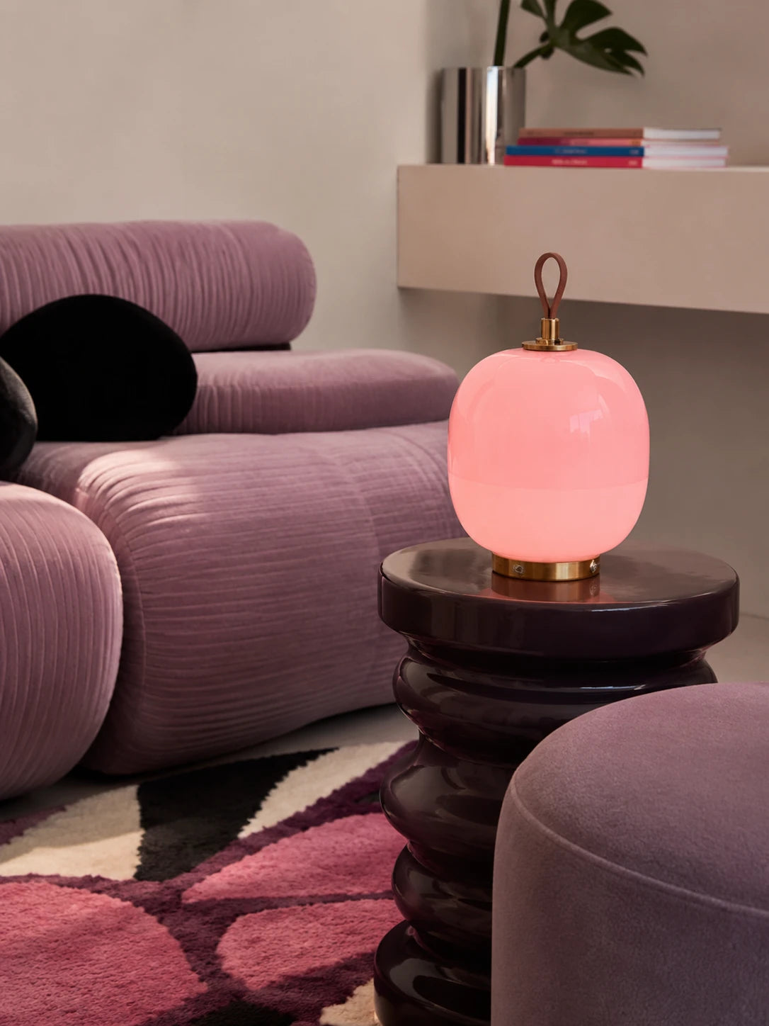 Bauhaus-Inspired Colored Glass Table Lamp for Dopamine Decor