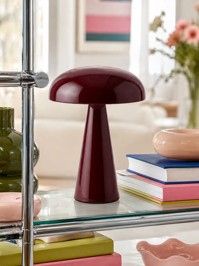 Ceramic Mushroom-Inspired LED Desk Lamp — Adjustable Warm Lighting