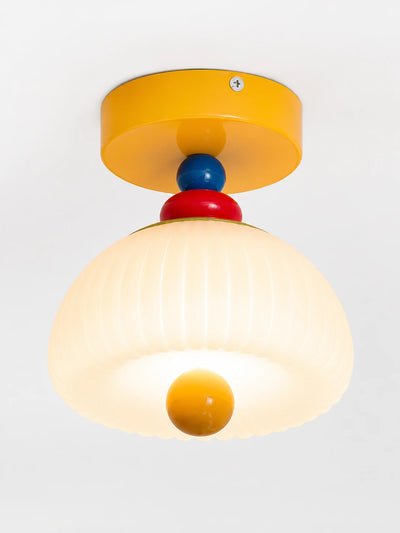 Fluted Glass Color-Block Ceiling Light