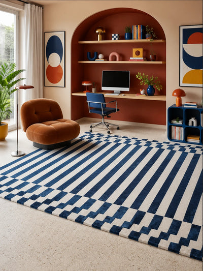 Bold Stripe Patterned Area Rug — Dopamine Decor Floor Covering