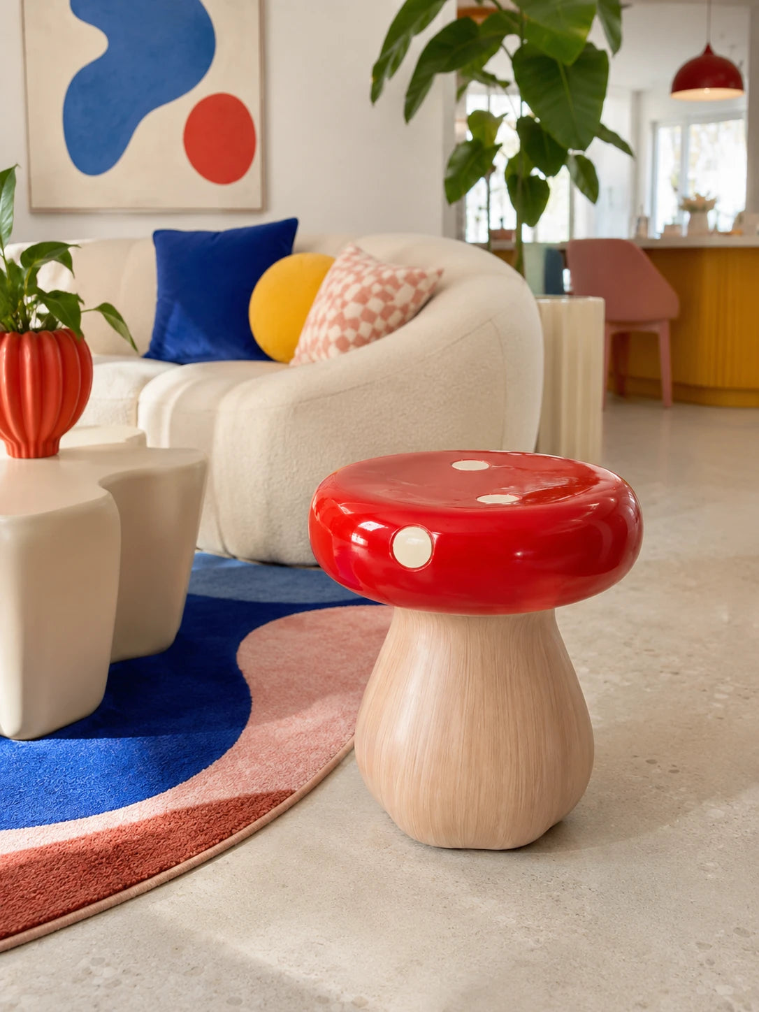 Red Toadstool Accent Stool