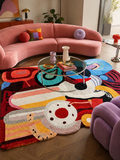 Abstract Plush Area Rug for Contemporary Spaces