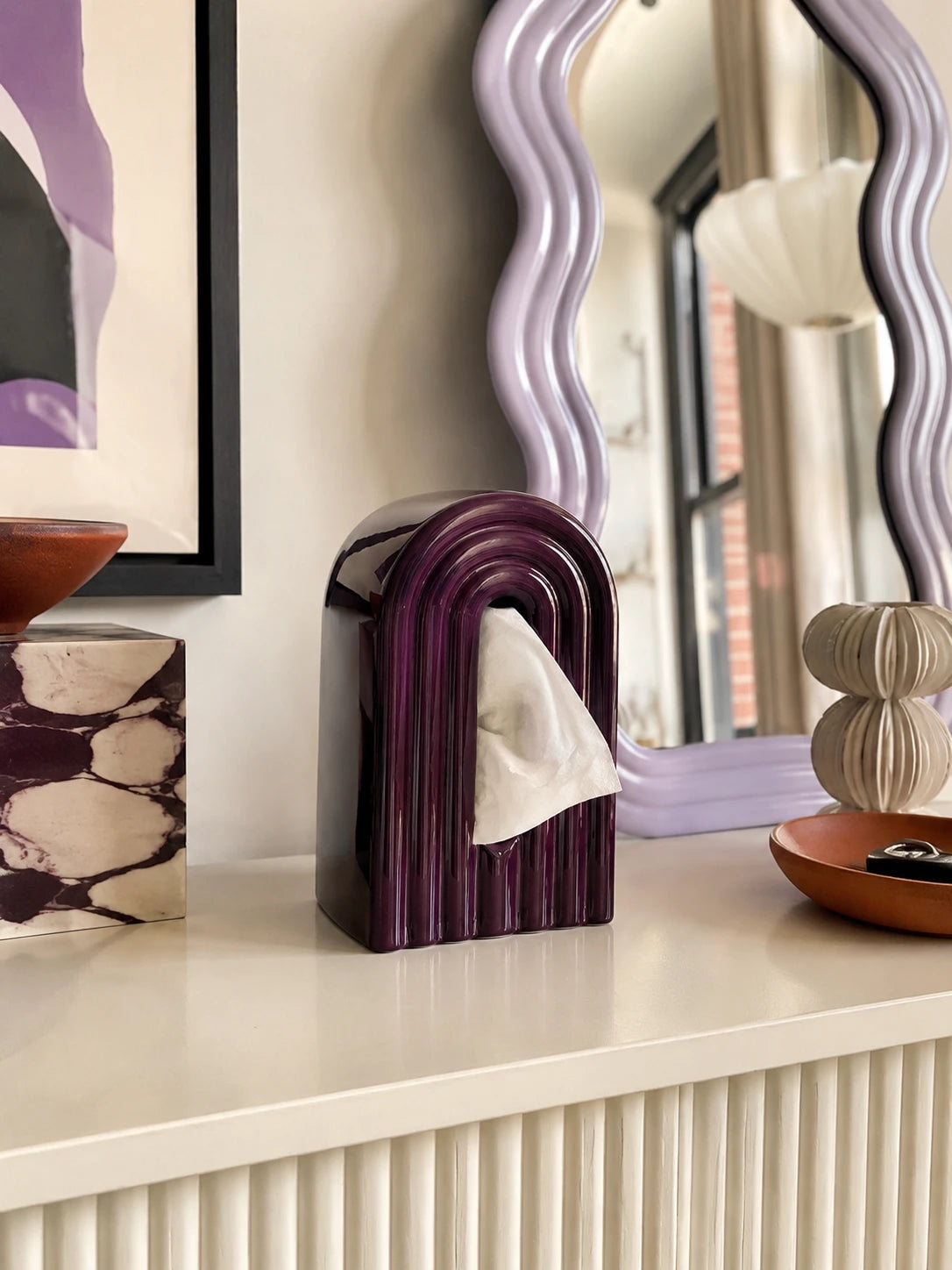 Rainbow Ceramic Arch Tissue Box Cover