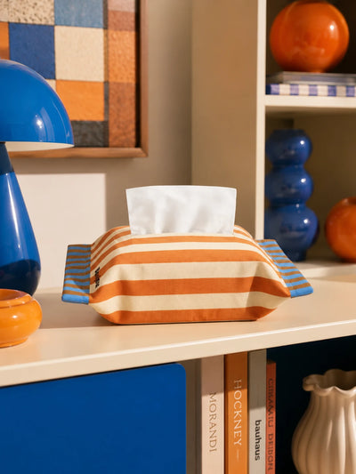 Memphis Geometric Tissue Box Cover: Dopamine Decor Accent