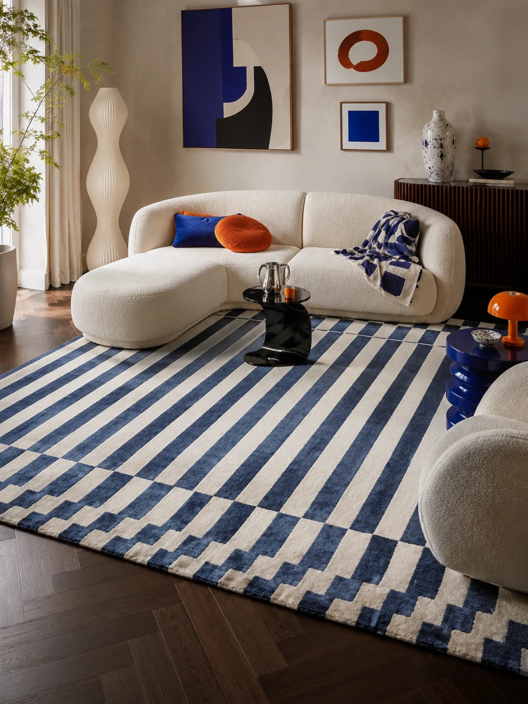 Bold Stripe Patterned Area Rug — Dopamine Decor Floor Covering