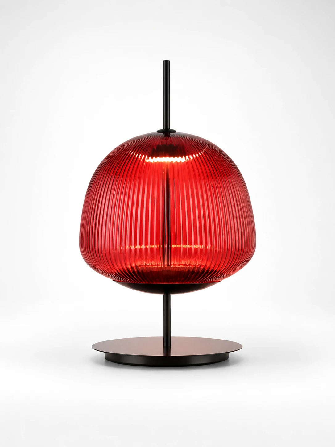 Nordic Ribbed Glass Table Lamp — Dopamine Decor Mood Lighting