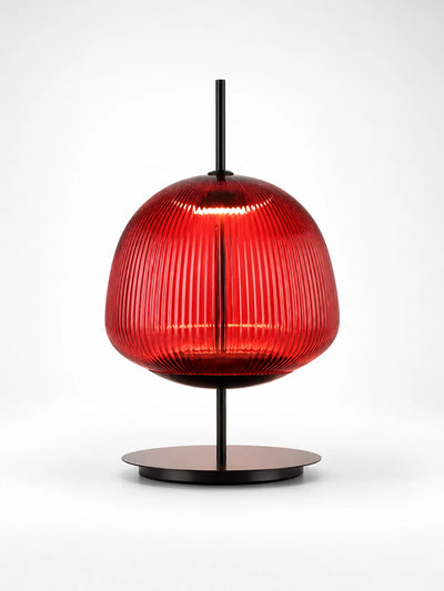 Nordic Ribbed Glass Table Lamp — Dopamine Decor Mood Lighting