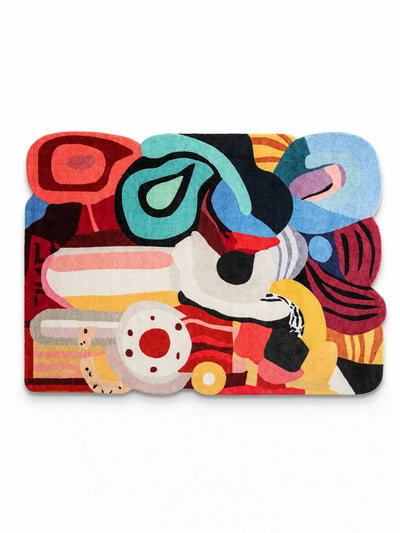 Abstract Plush Area Rug for Contemporary Spaces