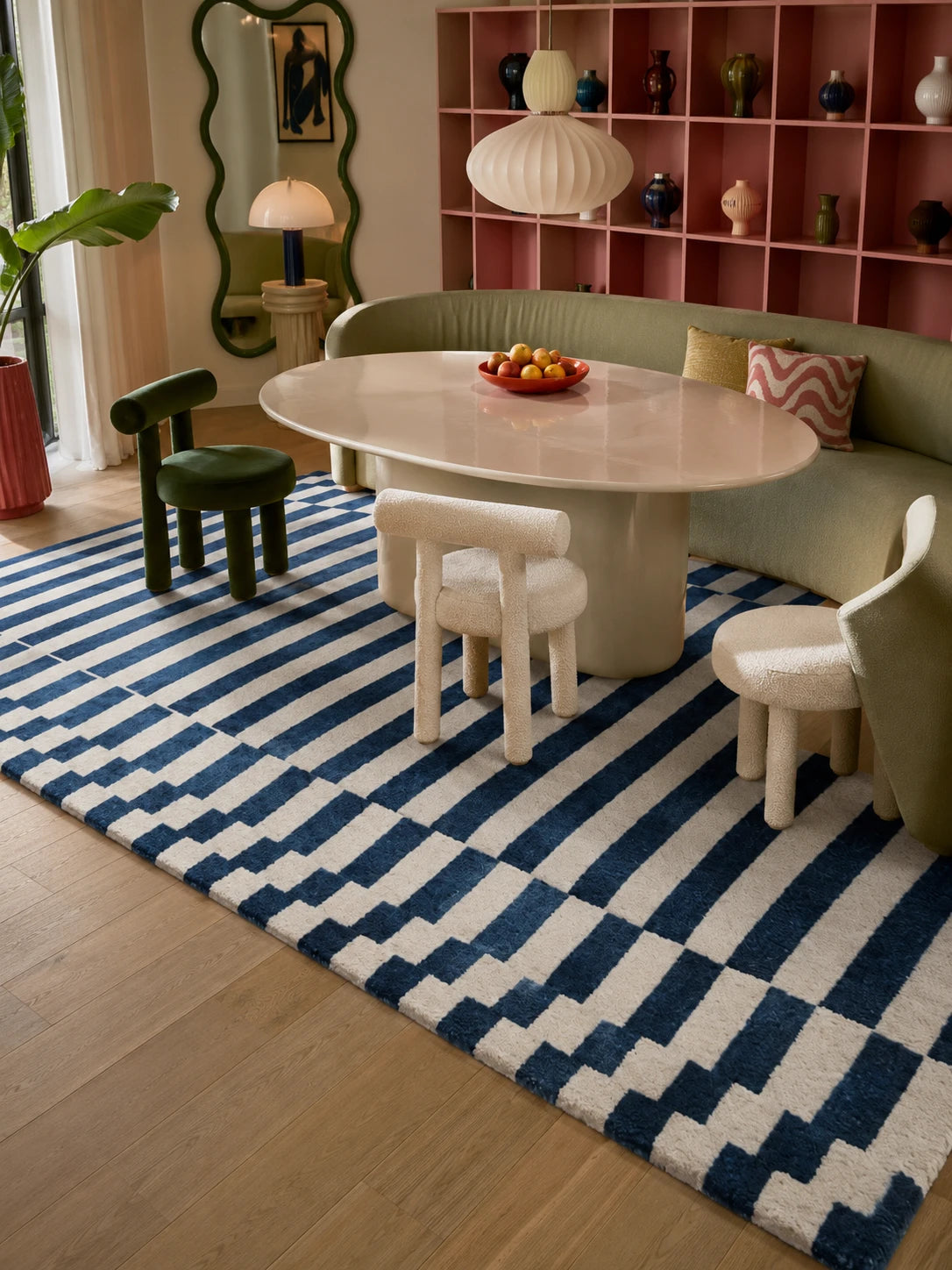 Bold Stripe Patterned Area Rug — Dopamine Decor Floor Covering