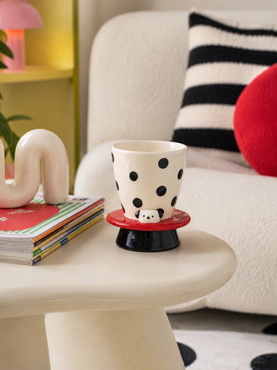 Peeking Puppy Ceramic Goblet