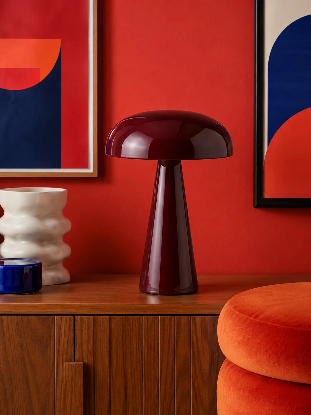 Ceramic Mushroom-Inspired LED Desk Lamp — Adjustable Warm Lighting