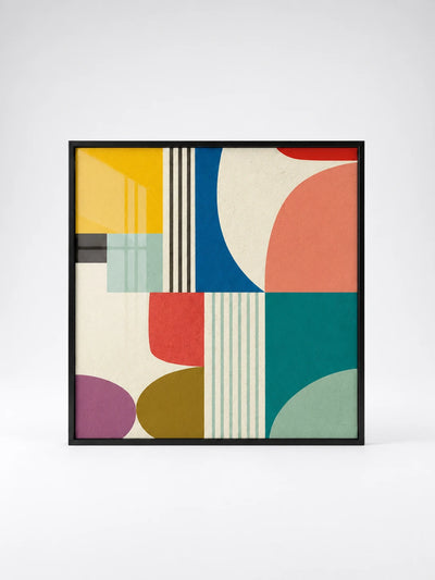 Geometric Abstract Canvas Print — Dopamine Decor Wall Art