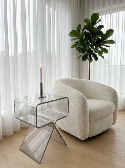 Acrylic Bedside Table – Seamless Translucent Storage Cubby