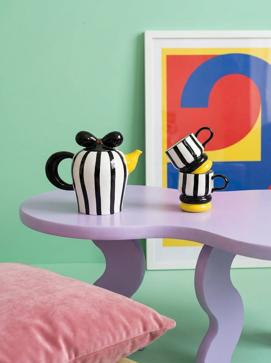Handcrafted Ceramic Teapot and Coffee Pot Set
