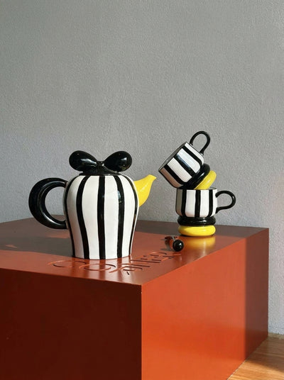 Handcrafted Ceramic Teapot and Coffee Pot Set