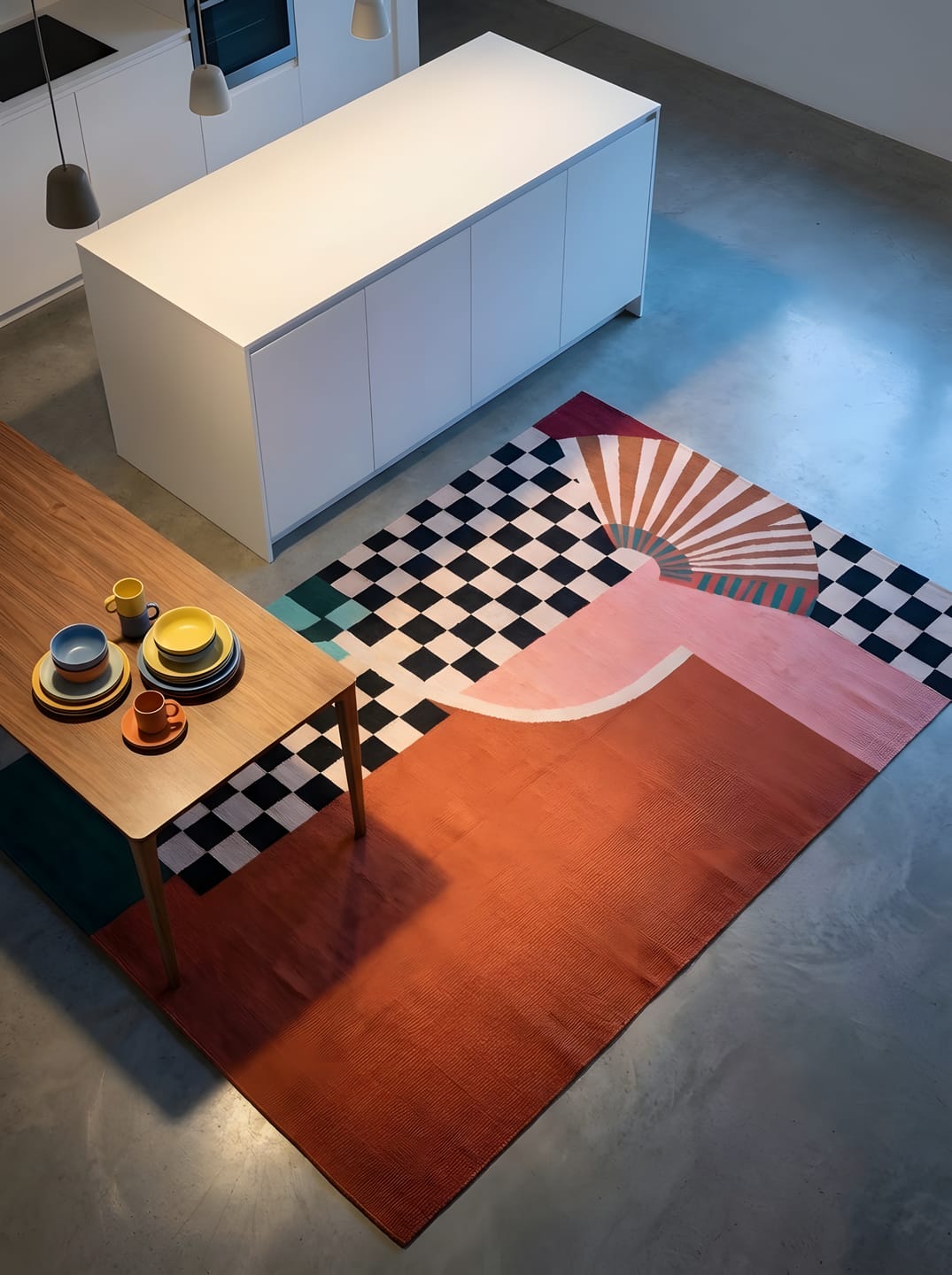 Modern Abstract Area Rug – Soft Plush Decorative Carpet