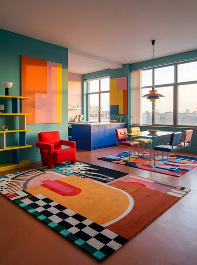 Modern Abstract Area Rug – Soft Plush Decorative Carpet