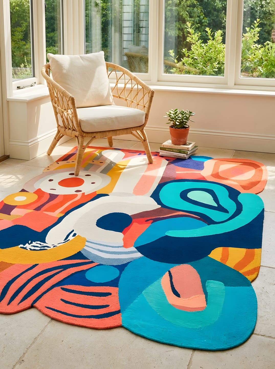 Modern Abstract Area Rug – Soft Plush Decorative Carpet