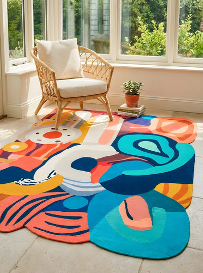 Modern Abstract Area Rug – Soft Plush Decorative Carpet