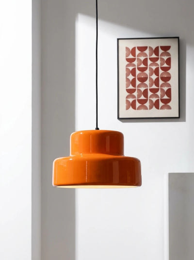 Concentric Orbit Wrought Iron Pendant Lamp | Orange Dopamine Decor Ceiling Light