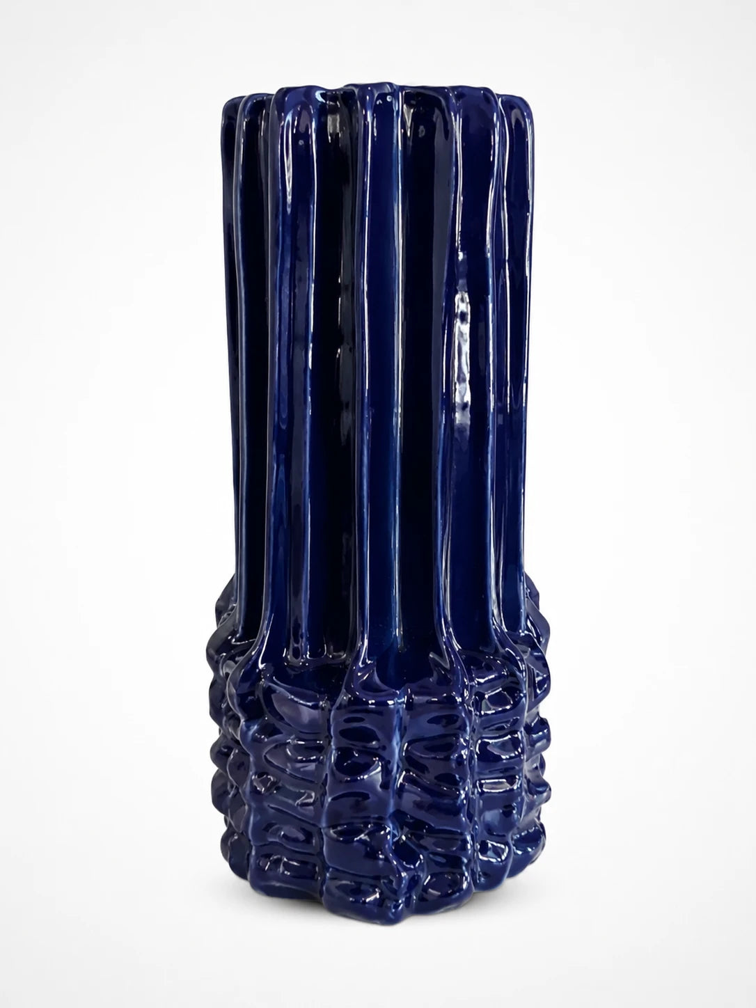 Amber Glass Geometric Ring Vase — Dopamine Decor Sculptural Statement