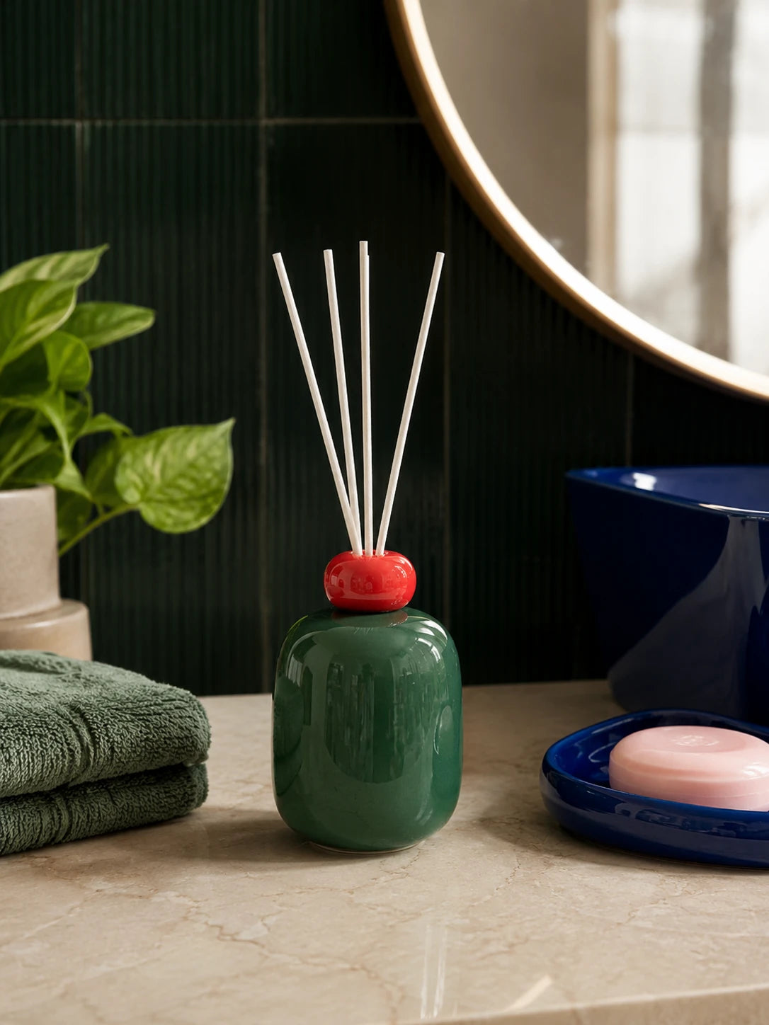 Color-Block Ceramic Reed Diffuser Bottle