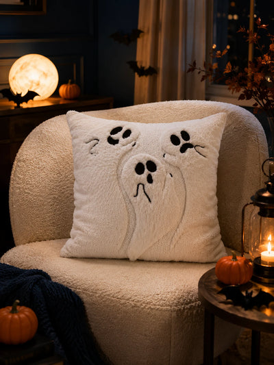 Halloween Velvet Pumpkin & Ghost Pillow Cover
