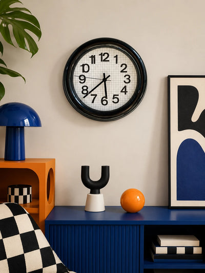 Grid Paper Silent Wall Clock