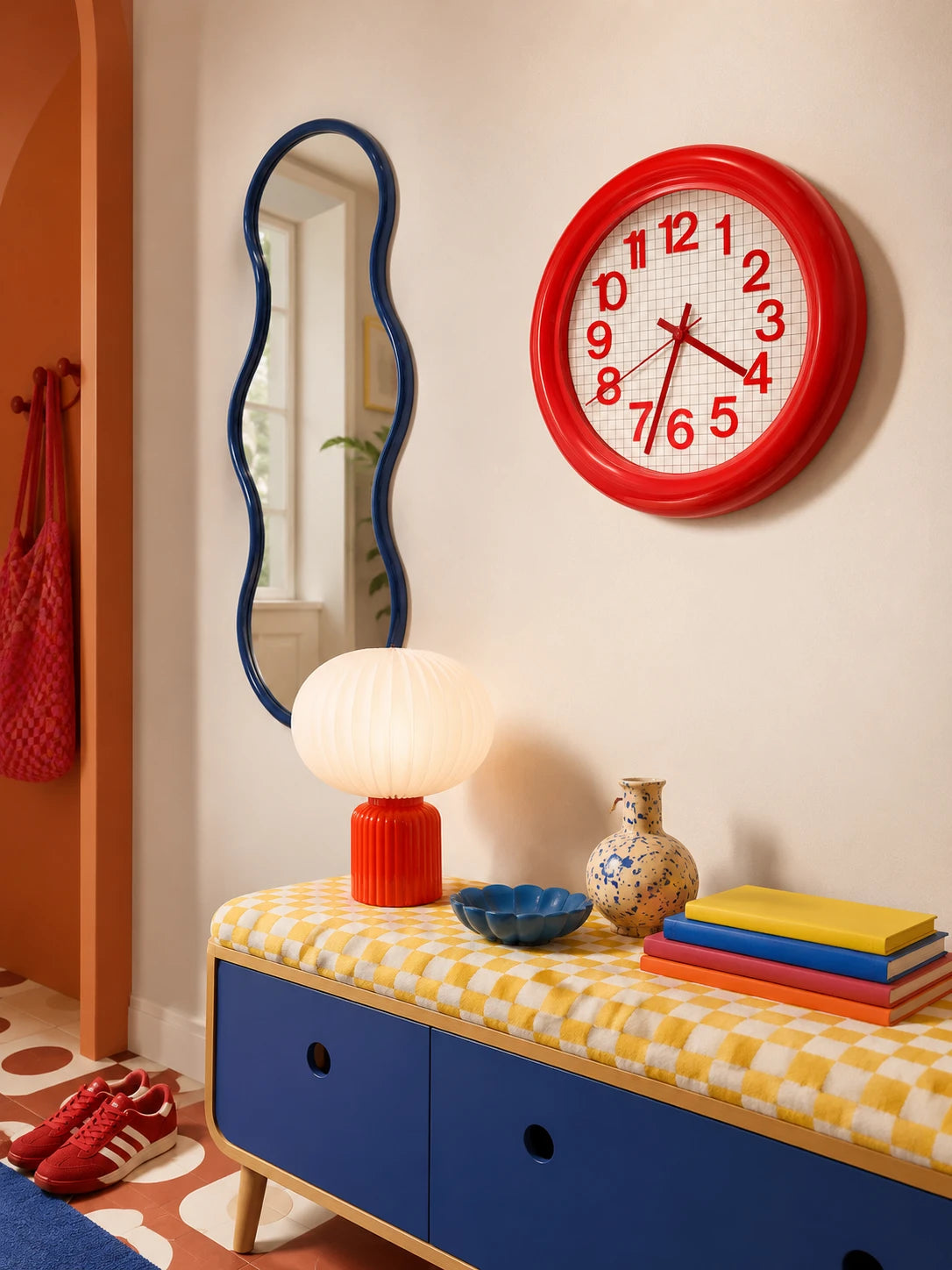 Grid Paper Silent Wall Clock