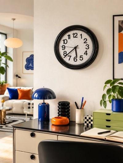 Grid Paper Silent Wall Clock