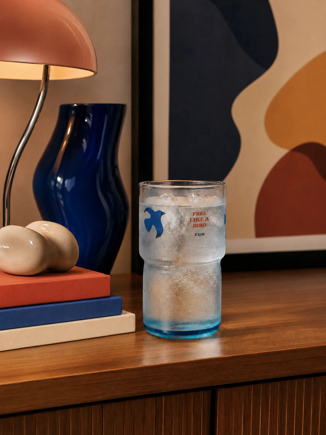 Blue Bird Glass Tumbler