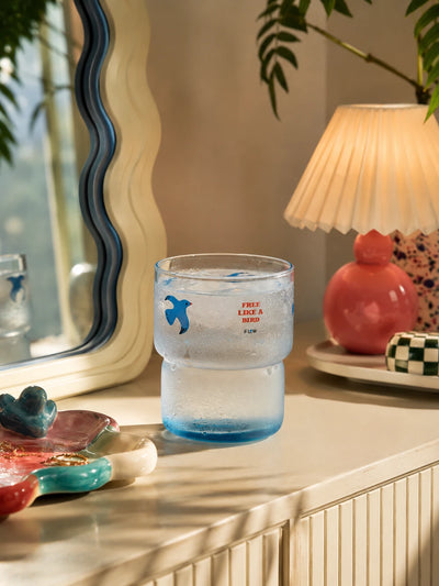 Blue Bird Glass Tumbler