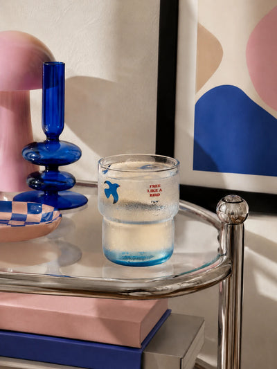 Blue Bird Glass Tumbler