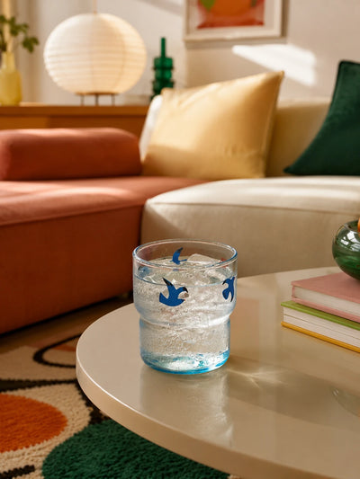 Blue Bird Glass Tumbler