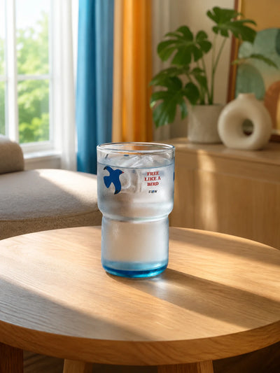 Blue Bird Glass Tumbler