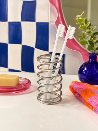 Spiral Stainless Steel Toothbrush Holder