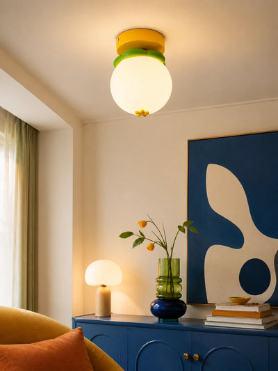 Fluted Glass Color-Block Ceiling Light