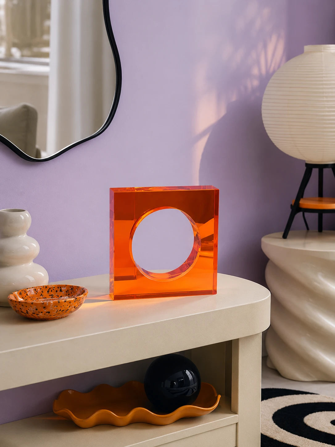 Colorful Geometric Crystal Arch Ornament — Dopamine Decor Sculptural Accent