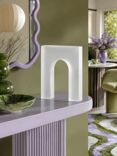 Colorful Geometric Crystal Arch Ornament — Dopamine Decor Sculptural Accent