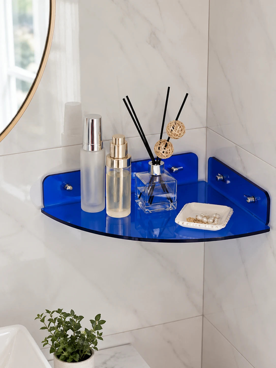 Acrylic Corner Shower Shelf – Space-Saving Bathroom Storage