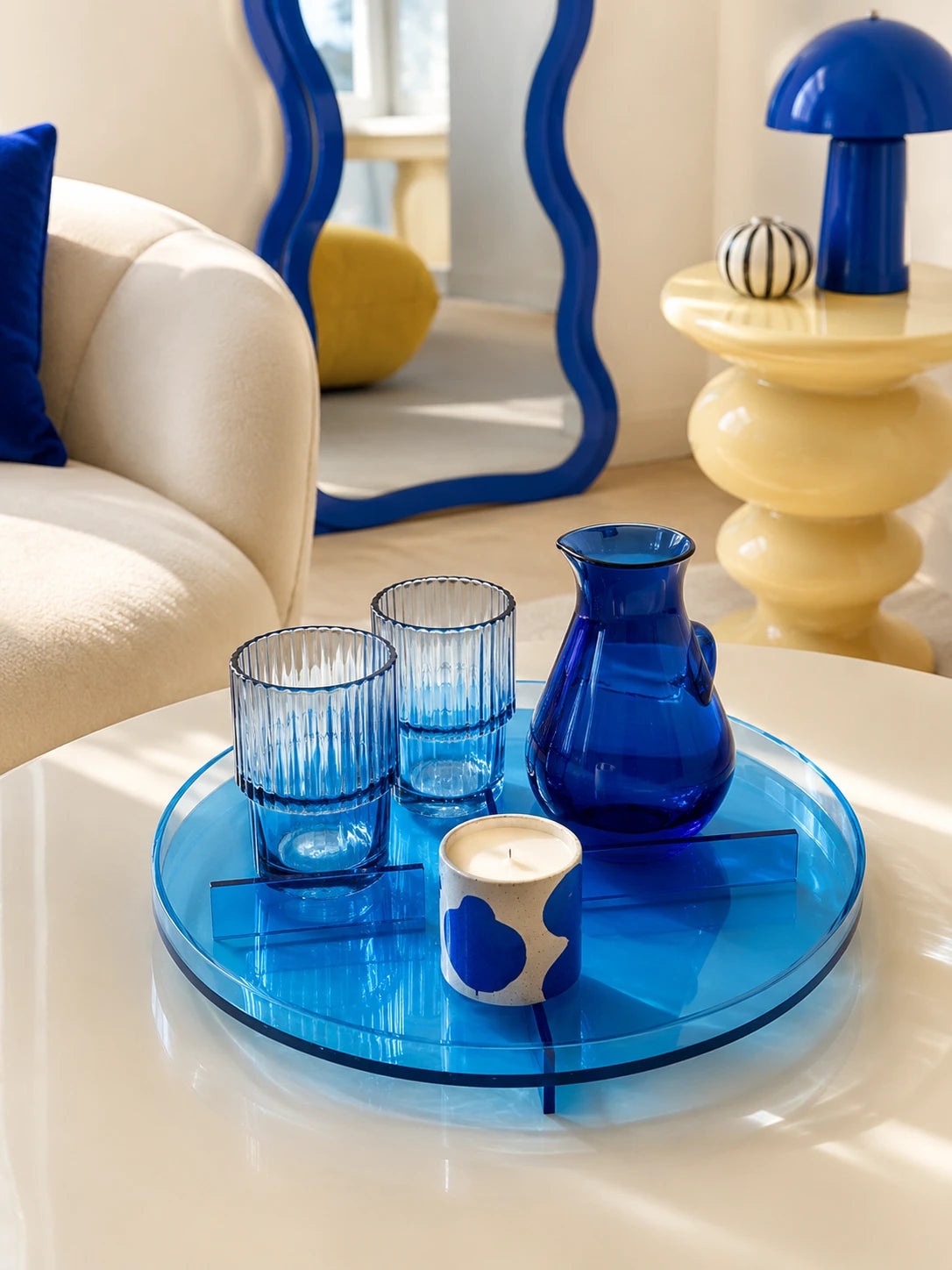 Nordic Acrylic Round Tray: Minimalist Acrylic Storage Tray