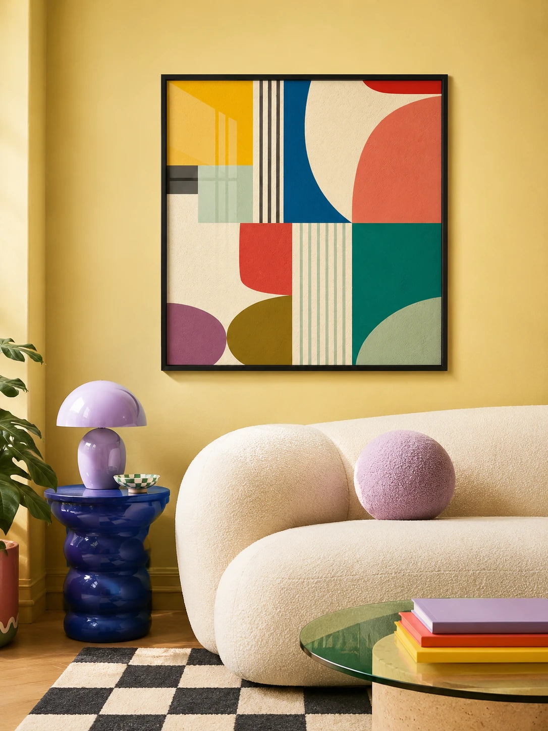 Geometric Abstract Canvas Print — Dopamine Decor Wall Art