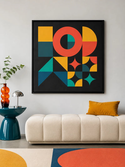 Geometric Abstract Canvas Print — Dopamine Decor Wall Art