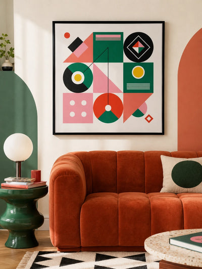 Geometric Abstract Canvas Print — Dopamine Decor Wall Art