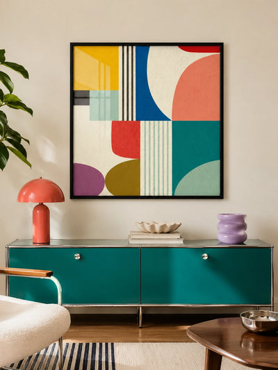 Geometric Abstract Canvas Print — Dopamine Decor Wall Art