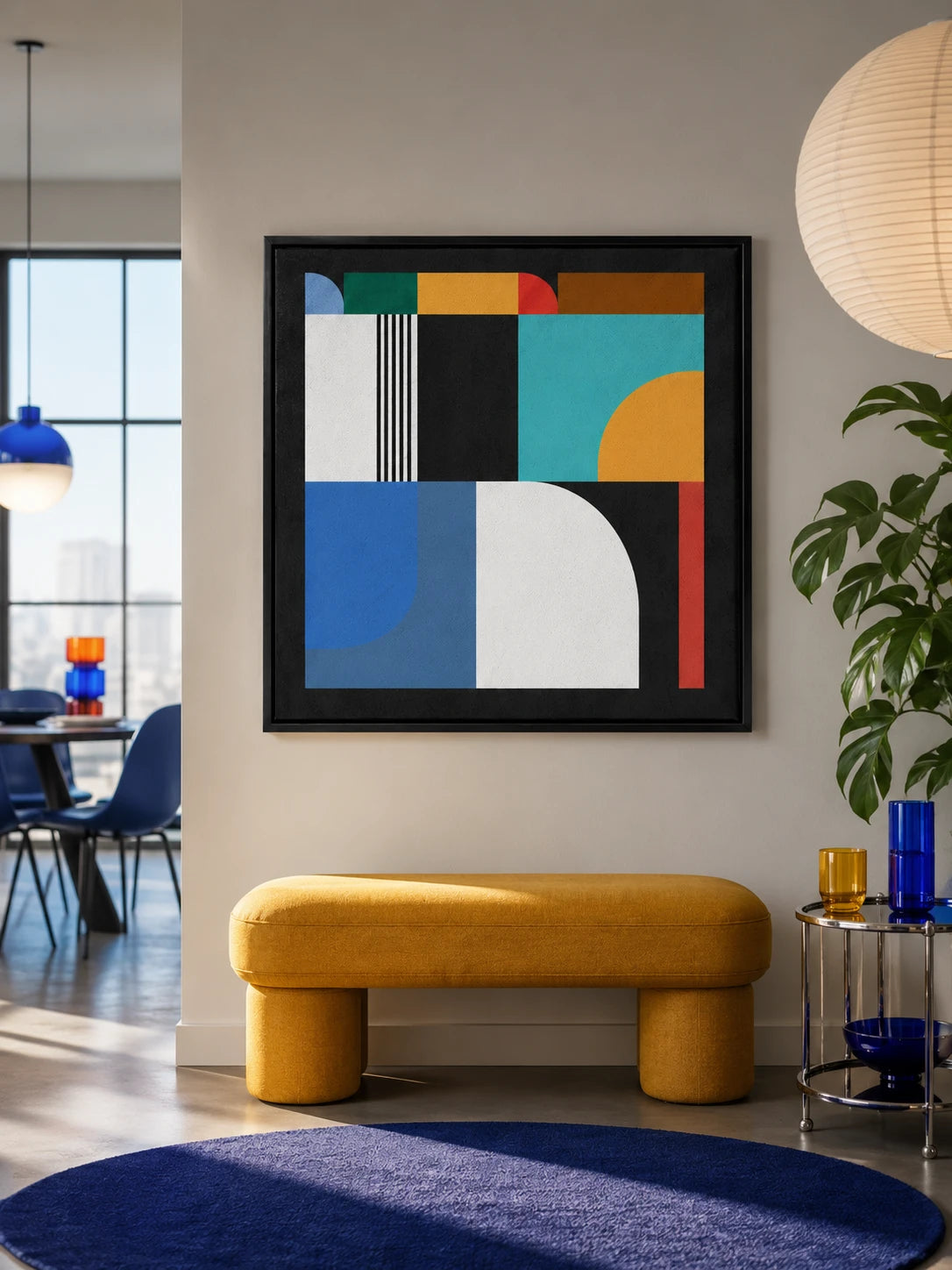 Geometric Abstract Canvas Print — Dopamine Decor Wall Art
