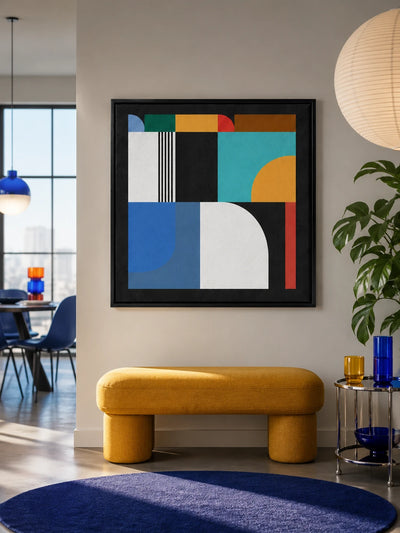 Geometric Abstract Canvas Print — Dopamine Decor Wall Art