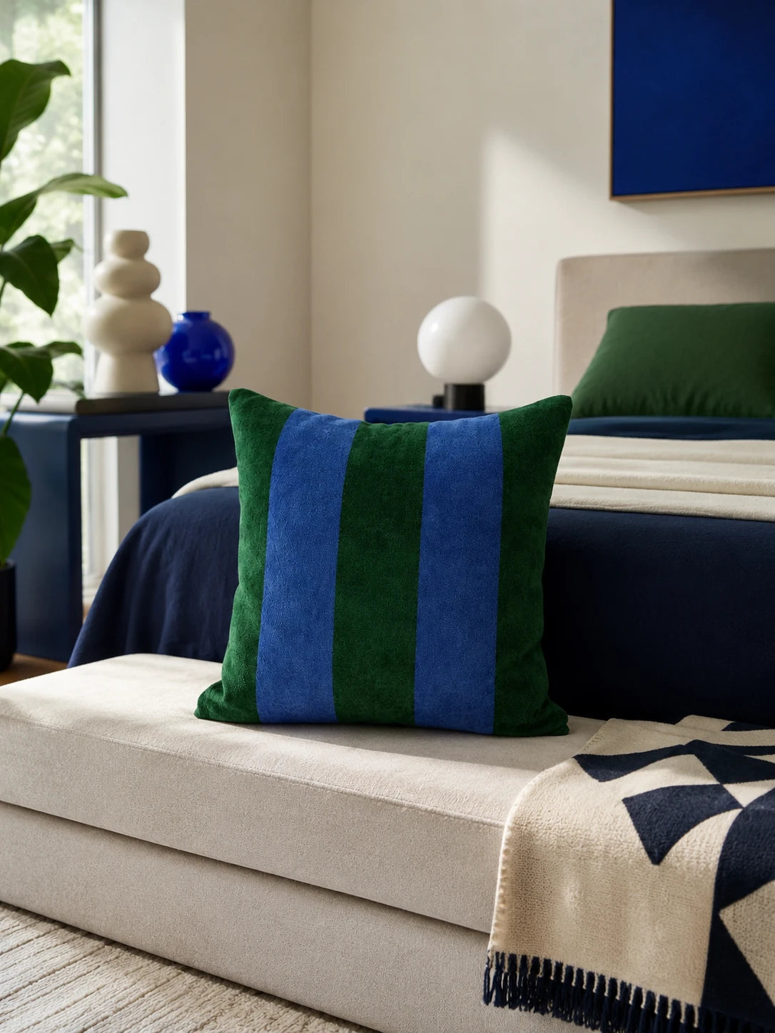 Bauhaus French Green Moran Velvet Sofa Cushion
