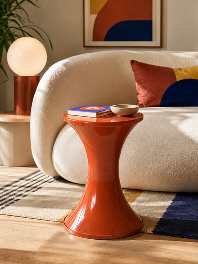 Hourglass Storage Stool — Sculptural Accent Furniture